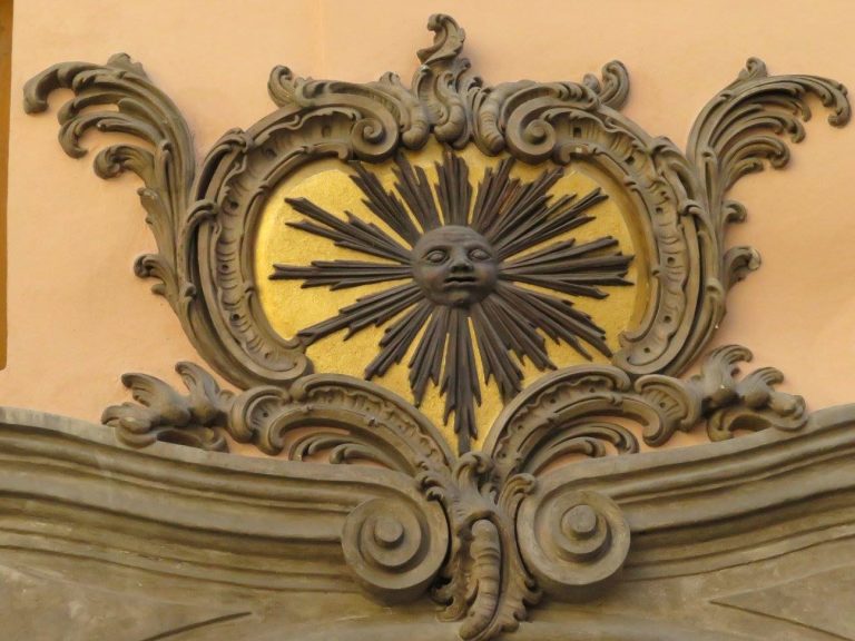 The Black Sun door sign in Old Town, Prague
