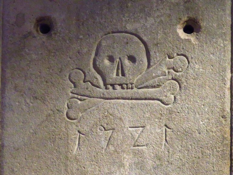 Tombstone inside Fresco inside Prague Crossroads tarot of prague