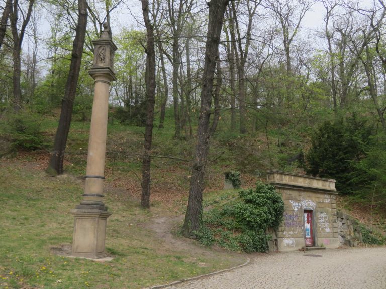 Plague column in Kinský Garden baroque gothic tarot prague black death