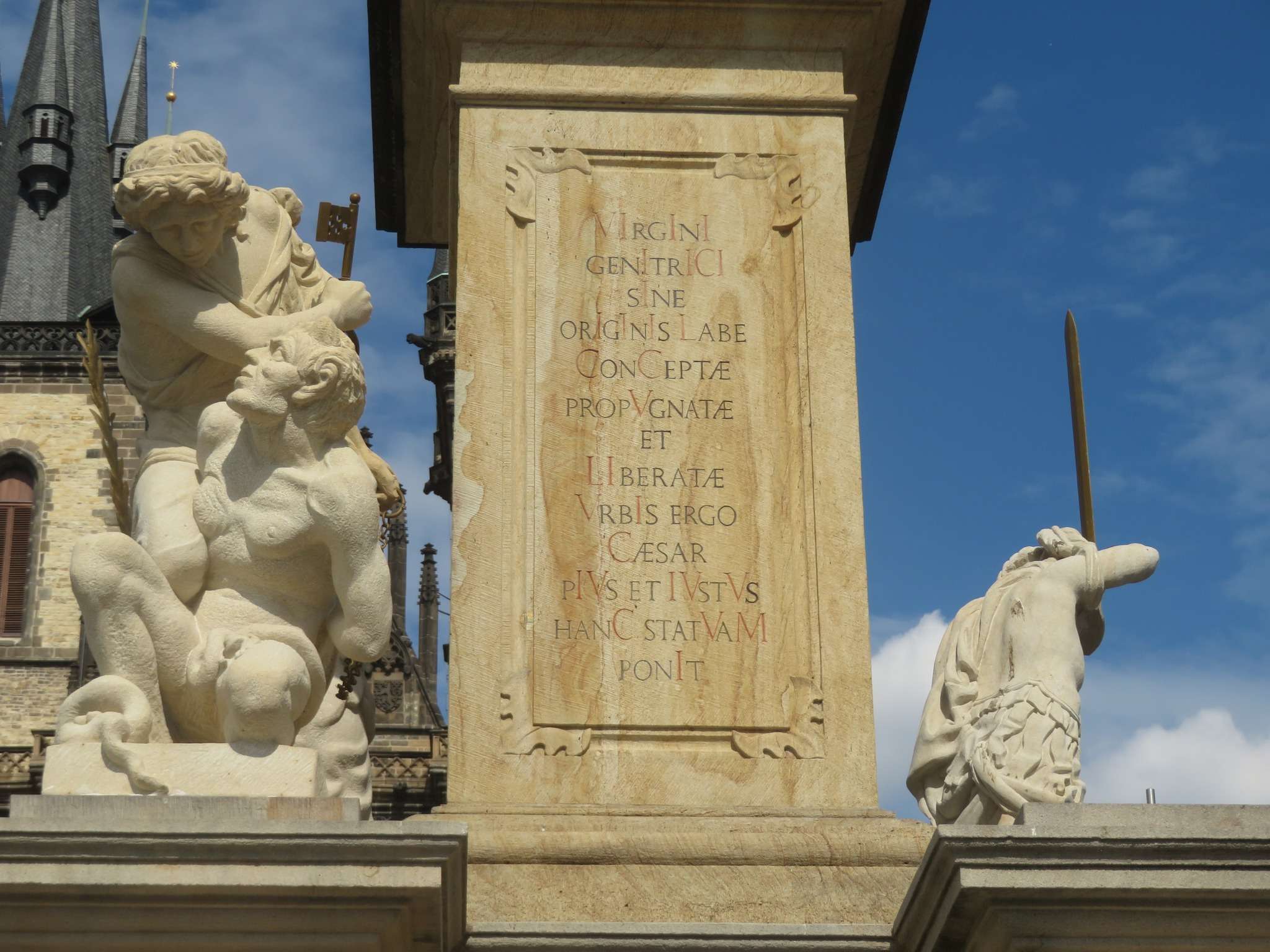 tarot of prague magic bohemia Marian Column in Old Town Square