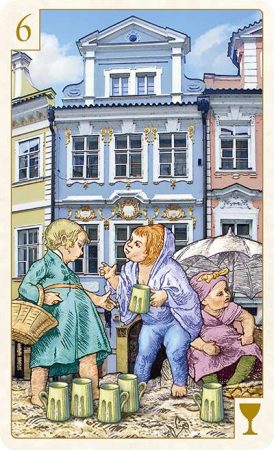 Six of Cups from The Tarot of Prague © BabaBarock Ltd