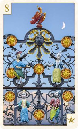 Eight of Pentacles from The Tarot of Prague, © BabaBarock Ltd