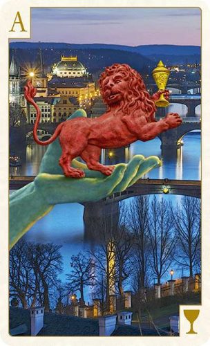 ace of cups tarot of prague red lion